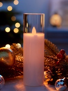 Светодиодная свеча «Белая», 18×5.5 см, от батареек AAx2, свечение тёплое белое - Фото 2