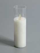 Светодиодная свеча «Белая», 18×5.5 см, от батареек AAx2, свечение тёплое белое - Фото 6