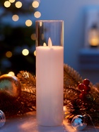 Светодиодная свеча «Белая», 20×5.5 см, от батареек AAx2, свечение тёплое белое - Фото 2