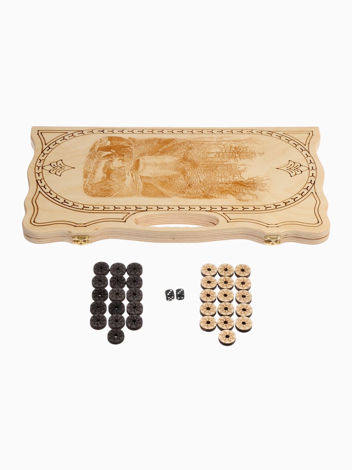 Нарды деревянные «Медведь», резные, 45×48 см - Фото 1