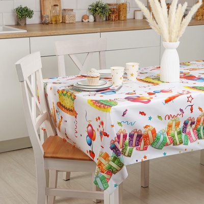 УЦЕНКА Клеёнка на стол Доляна, на нетканой основе, ширина 137 см, рулон 18 м