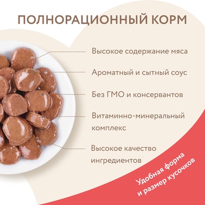 Влажный корм для стерилизованных кошек «Мнямс На каждый день», кусочки в соусе с лососем, 85 г