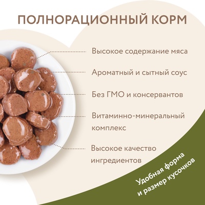Влажный корм Мнямс На каждый день Кусочки в соусе с уткой для домашних кошек 85 г