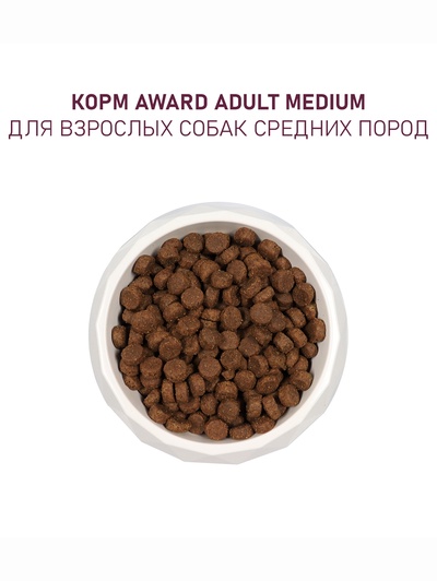 Сухой корм AWARD для вз-х собак средних пород с инд/кур/ морковь и черная смородина 12 кг