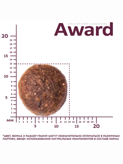 Сухой корм AWARD для вз-х собак средних пород с инд/кур/ морковь и черная смородина 2 кг