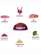 Сухой корм AWARD для щен. от 1 мес, бер-х и кор-х сук мел. и мин. пород с ягн/инд/брок 10 кг - Фото 5