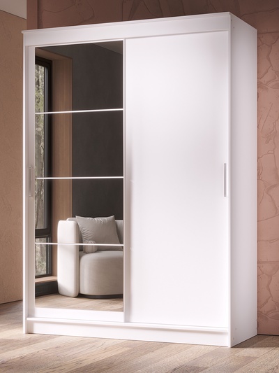 Шкаф - купе «ГРАНД 1», с зеркалом, 1600×615×2200 мм, цвет белый гладкий корпус