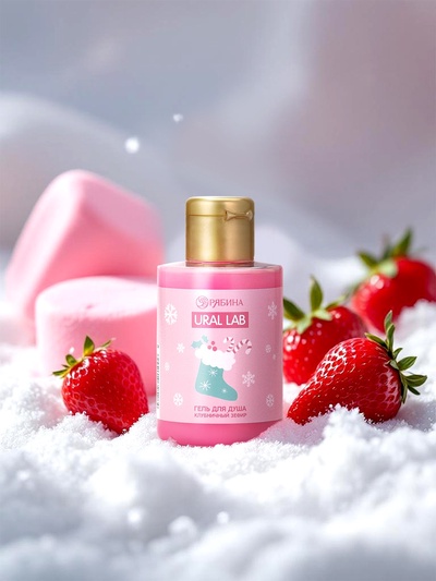 Гель для душа «Клубничный зефир», 100 мл, URAL LAB