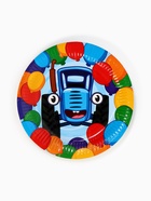 Посуда одноразовая бумажная на 10 персон (стакан, тарелка, скатерть), Синий трактор - Фото 7