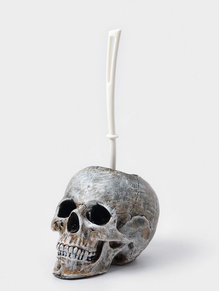 УЦЕНКА Подставка под ёрш «Череп», 16×15×22 см, ёршик пластиковый - Фото 1