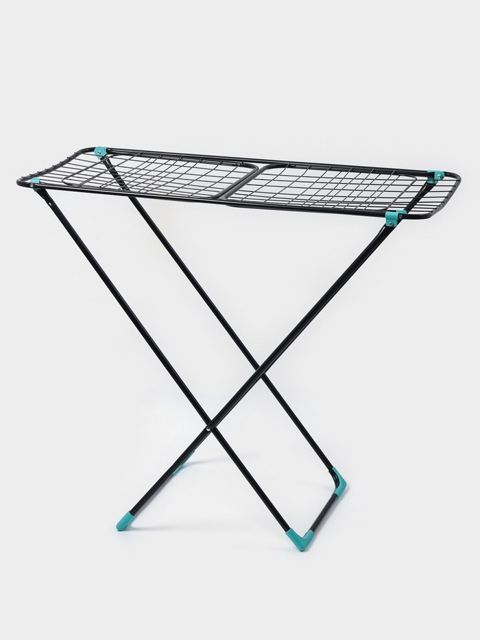 УЦЕНКА Сушилка для белья напольная, 220×50×90 см, 25 м, чёрная - Фото 1