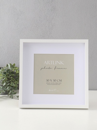 Фоторамка для фото 30×30 см, с паспарту 18×18 см МДФ Camila, белый