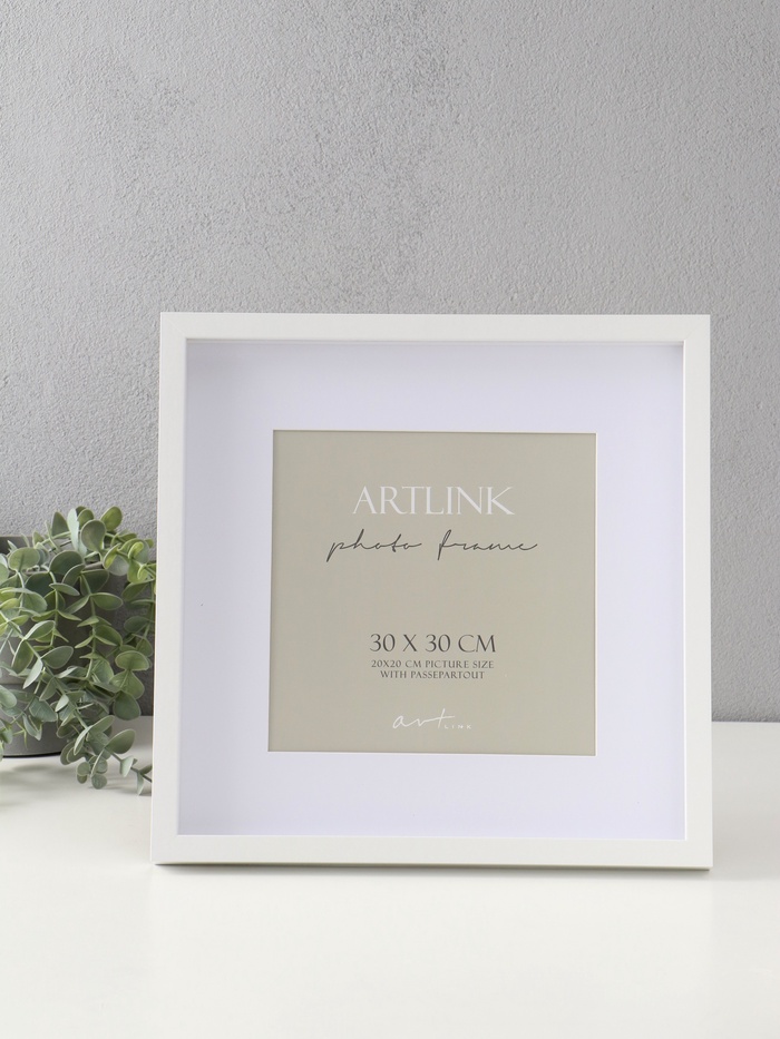 Фоторамка для фото 30×30 см, с паспарту 18×18 см МДФ Camila, белый - Фото 1