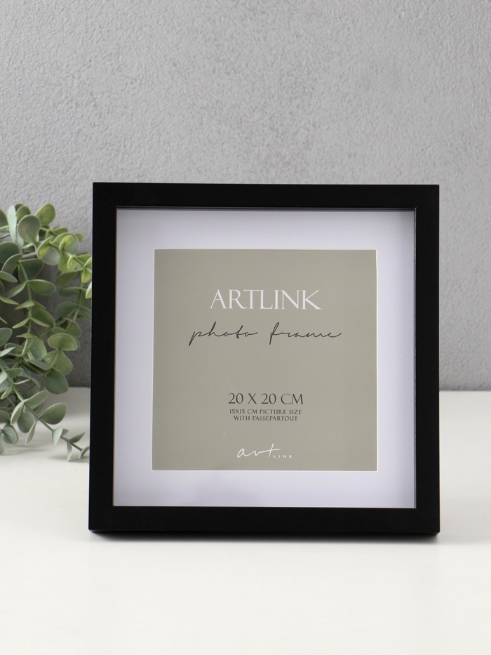 Фоторамка для фото 20×20 см, с паспарту 14×14 см МДФ Camila, чёрный - Фото 1