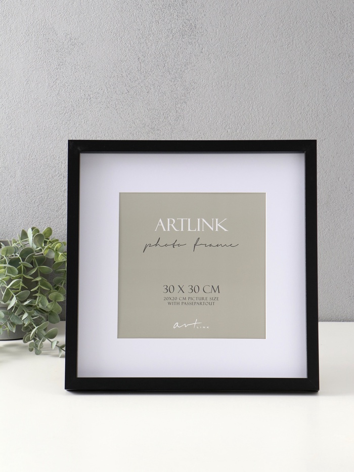 Фоторамка для фото 30×30 см, с паспарту 18×18 см МДФ Camila, чёрный - Фото 1