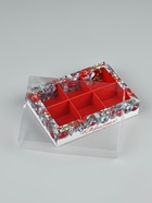 Коробка под 6 конфет с ячейками «Ёлочные новогодние шары», 10×14.5×3 см 10864684