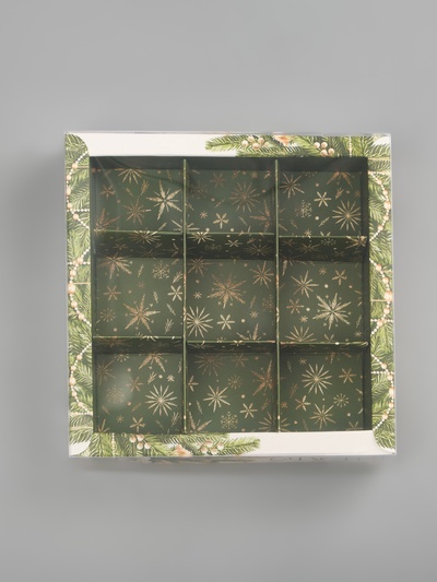 Коробка под 9 конфет с ячейками «Счастья в Новом году!», 14.5×14.5×3 см