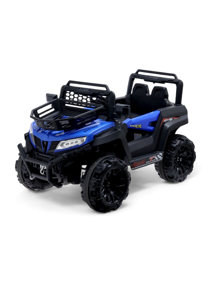 УЦЕНКА (Не работает 1 двигатель, нет колпаков, б/у) Электромобиль «Квадроцикл», 2 мотора, синий - Фото 1