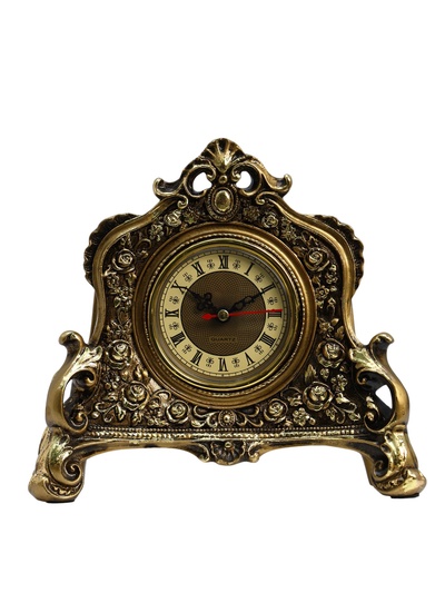 УЦЕНКА Часы настольные интерьерные каминные, 21×19 х 6.5 см, d=7 см, золото