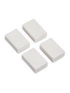 Набор ластиков 4 штуки, прямоугольные, белые, в пленке - Фото 1