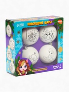 Елочные шары под раскраску «Новогодняя сказка», краски, набор 4 шт., 7 см, набор для творчества - Фото 1