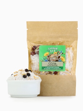 Соль для ванны с можжевеловыми ягодами и календулой, 150 г, Банный дух