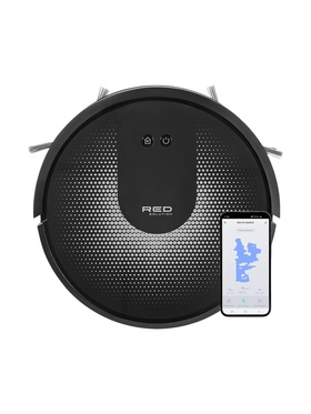 Робот-пылесос RED Solution RV-R6050S, 25 Вт, 2600 мАч, сухая/влажная уборка, Wi-Fi, 0.45 л, ПДУ