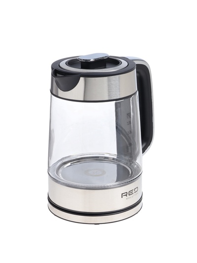 Чайник электрический RED SOLUTION G104, 1.7 л, 2200 Вт, стекло, съёмная крышка, серый
