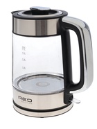 Чайник электрический RED SOLUTION G104, 1.7 л, 2200 Вт, стекло, съёмная крышка, серый 10905608 - фото 16844170