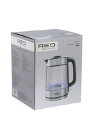 Чайник электрический RED SOLUTION G104, 1.7 л, 2200 Вт, стекло, съёмная крышка, серый 10905608 - фото 16875028