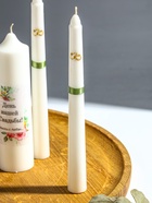 Свечи свадебные "День Нашей Свадьбы" набор 3 шт (15 см + 2 шт по 19 см), зелёный 10901976 - фото 16895763