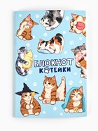 Блокнот А5, 48 листов, в точку, обложка софт-тач «Котейка» 10881372 - фото 5716403