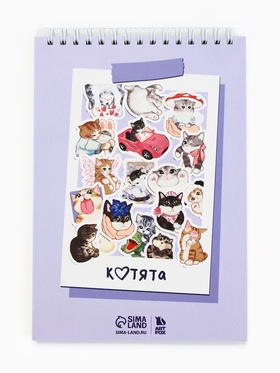 Скетчбук А5, 40 л. 100 г/м «Котики» (комплект 2 шт)