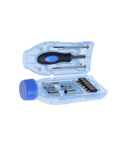 Набор инструментов ТУНДРА, подарочный пластиковый кейс «Бутылка», 15 предметов