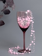 Гирлянда для декора из бусин, розовая 10880452