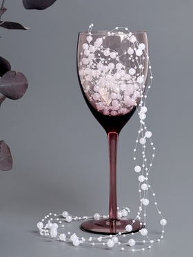 Гирлянда для декора из бусин, жемчужный