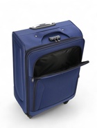 УЦЕНКА Чемодан на колёсах маленький 97 л (L), на молнии, кодовый замок, 4 колеса, синий - Фото 10