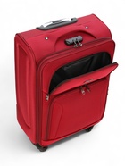 Чемодан на колёсах маленький 72 л (M), на молнии, с увеличением, кодовый замок, 4 колеса, красный - Фото 10