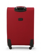 УЦЕНКА Чемодан на колёсах маленький 97 л (L), на молнии, с увеличением, кодовый замок, 4 колеса, красный - Фото 5