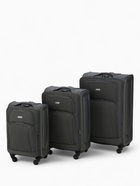 УЦЕНКА Чемодан на колёсах маленький 97 л (L), на молнии, с увеличением, кодовый замок, 4 колеса, серый - Фото 13