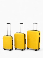 УЦЕНКА Чемодан на колёсах маленький 111 л (L), на молнии, кодовый замок, 4 колеса, жёлтый - Фото 11