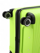 УЦЕНКА Чемодан на колёсах маленький 111 л (L), на молнии, кодовый замок, 4 колеса, зелёный - Фото 10