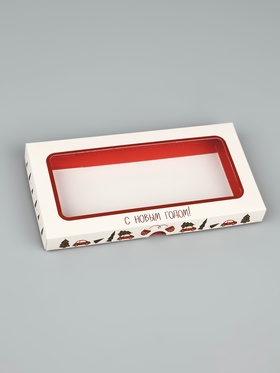 Коробка для шоколада «С Новым годом!», с окном, 9?1.5?18 см (комплект 5 шт)