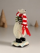 Фигурка полистоун «Медведь в полосатом свитере и шарфе», 7×6.5×16 см, МИКС - Фото 3