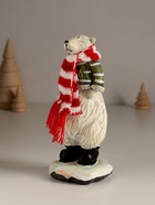 Фигурка полистоун «Медведь в полосатом свитере и шарфе», 7×6.5×16 см, МИКС - Фото 5