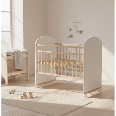 Кровать детская Беллучи ECO / Bellucci Колесо - Качалка, белый