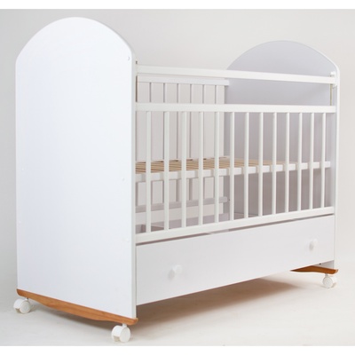 Кровать детская Беллучи / Bellucci Колесо-Качалка, Ящик, белый