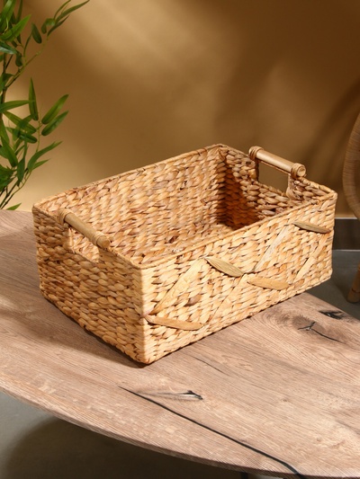 УЦЕНКА Корзина плетеная 45×30×20 см, водный гиацинт