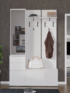 Прихожая Лора Готовое решение №1 2200х450х1350 белая 10905032 - фото 613030