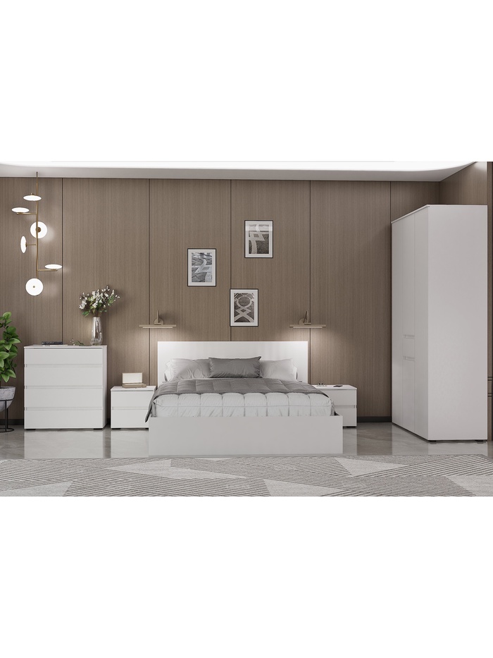 Спальный гарнитур «Лора», комплект 6 предметов, цвет белый - Фото 1